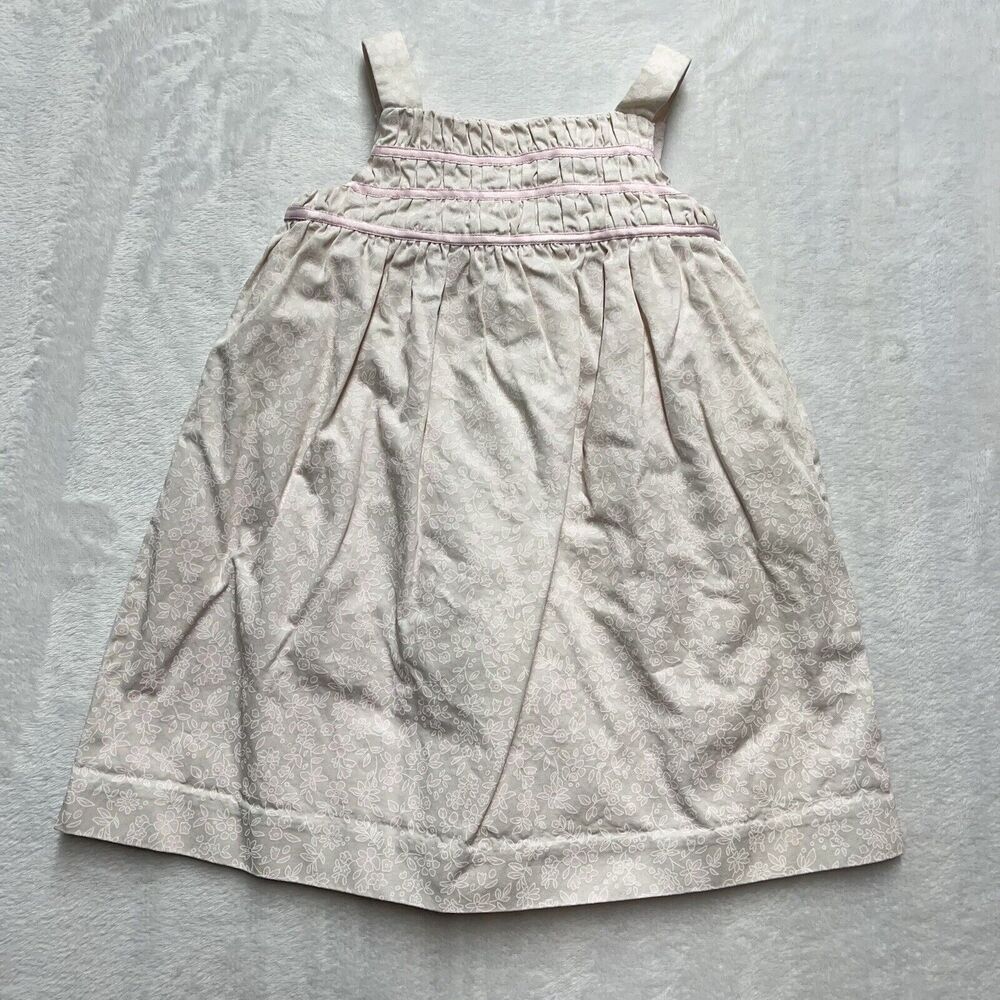 Janie & Jack Layette Dress Baby Girls 6-12 Months Smocked Pink Floral Lined